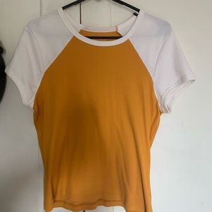 NOBO XL Mustard Yellow-White T-shirt